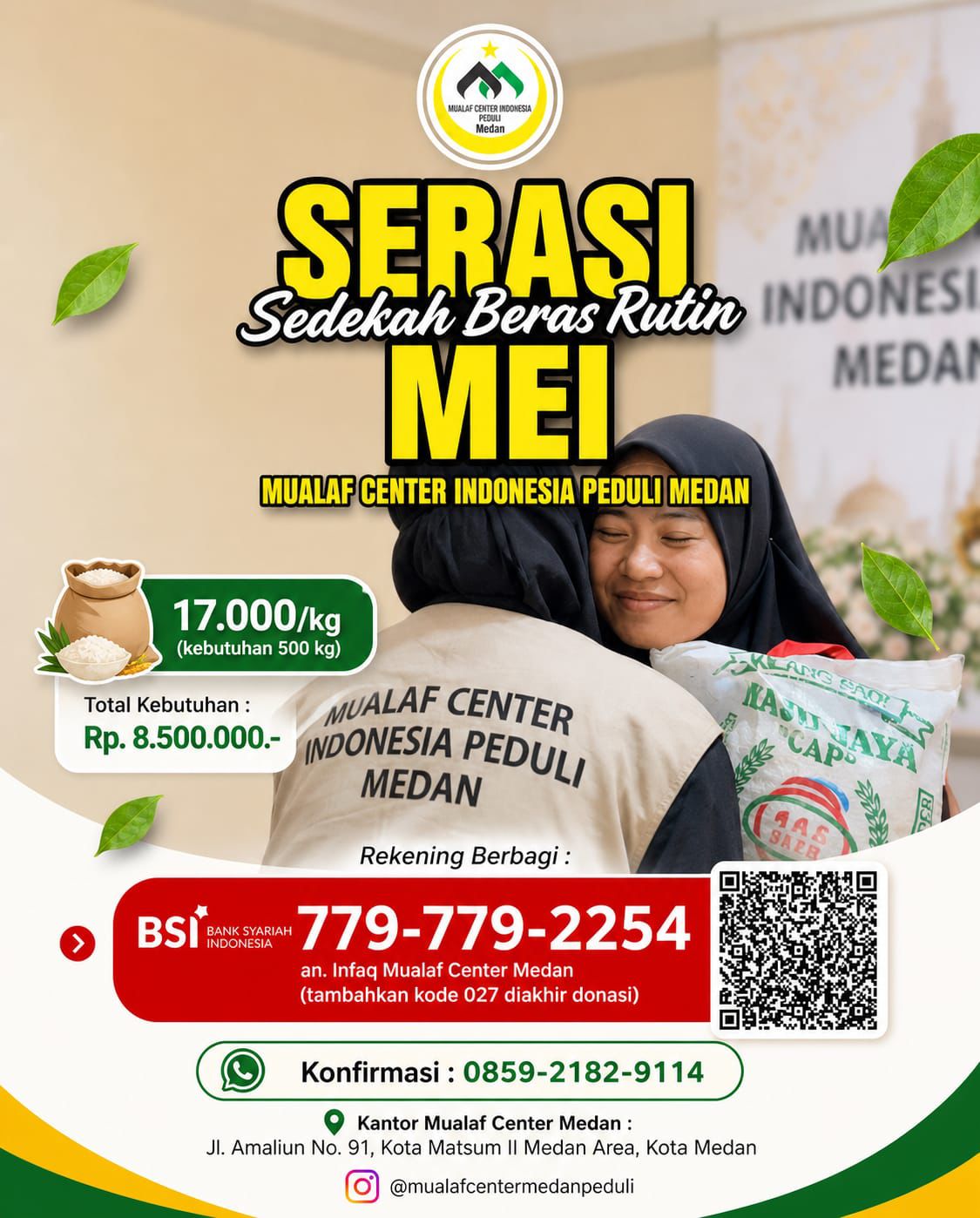 Sedekah Beras Rutin — Mualaf Center Indonesia Peduli Medan